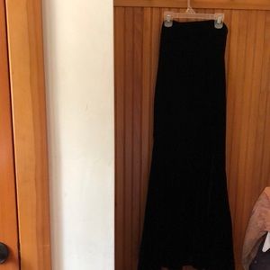 Fully lined velvet long skirt